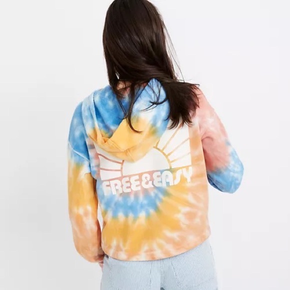 Madewell X Free & Easy Tie Dye Hoodie Sweatshirt Size XS - Picture 3 of 10